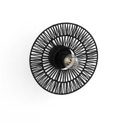 Terra, applique ronde en chanvre noir