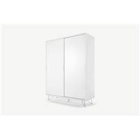 Elona armoire  portes coulissantes blanc brillant