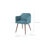 Konna chaise avec accoudoirs en velours bleu