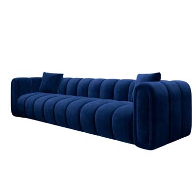 Mazu canapé 3 places en velours bleu foncé
