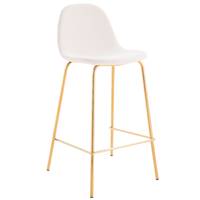 Vladi chaise de bar en cuir synthétique blanc H65