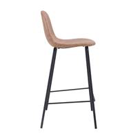 Vladi chaise de bar vintage en cuir synthétique marron clair H65