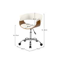 Debbie chaise de bureau réglable et pivotante blanche