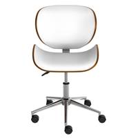 Linares chaise de bureau réglable et pivotante en PU blanc