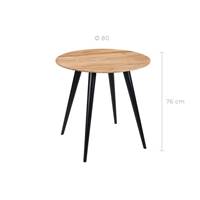 Montréal table ronde industrielle en acacia et métal ø80