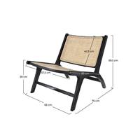 Ilios petit fauteuil en bois de teck noir et tressage en rotin