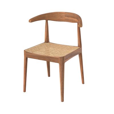 Zélie chaise tressage rotin et bois de teck