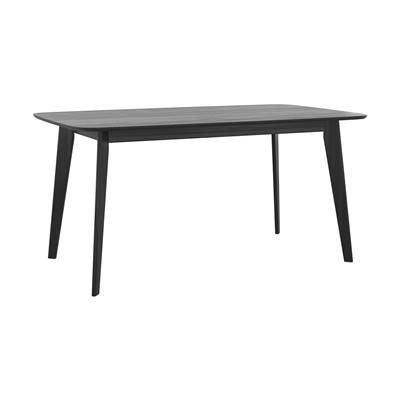 Erren table à manger rectangulaire en bois noir 6 personnes L150