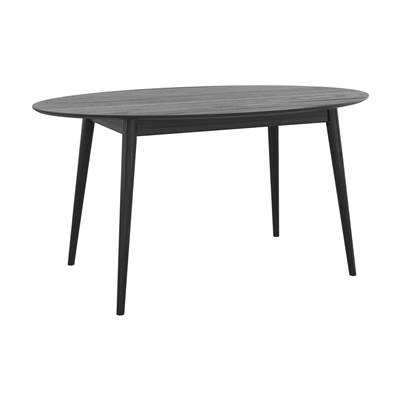 Epura table à manger ovale en bois noir 6 personnes 150cm