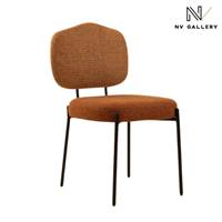 Breka chaise en tissu tweed orange miami rouge brique pied noir