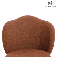 Tulipe chaise en tissu rouge brique et métal noir