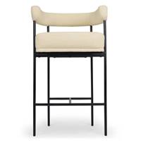 Borry tabouret de bar tissu bouclé blanc et métal noir H78