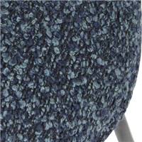 Grolette chaise en tissu bleu crépuscule et pieds métal noir