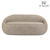 Lorette canapé 2 places arrondi en tissu tweed marron mocha L200cm