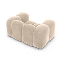 Cotton fauteuil 1 place en velours crème