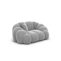 Dolban fauteuil en velours gris clair effet nuage