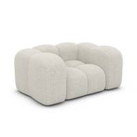 Cotton fauteuil 1 place en tissu bouclé blanc