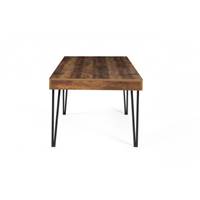 Edena table à manger pieds épingles en bois effet vieilli et noir