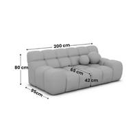 Boon canapé 2 places en tissu bouclé blanc