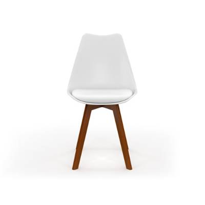 Jenna chaise scandinave blanche bois de hêtre foncé