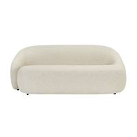 Coppa canapé 2 places en tissu bouclé blanc avoine asymétrique