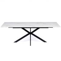 Lacky table à manger effet marbre extensible 160-200 pieds croisés