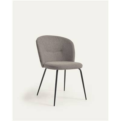 Duhome chaise grise et métal noir