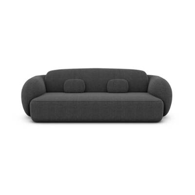 Bulane canapé 3 places en tissu texturé gris anthracite