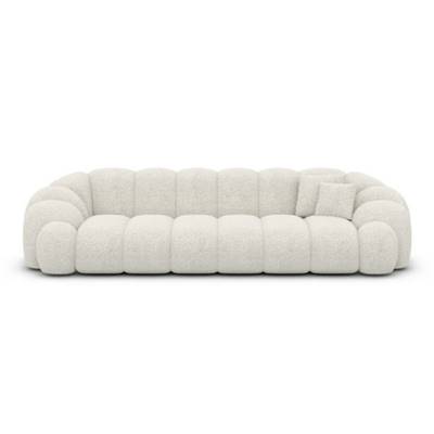 Dolban canapé 4 places en tissu bouclé blanc
