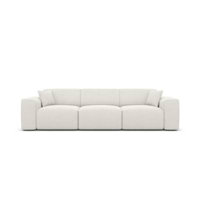 Novage canapé 4 places en tissu texturé blanc