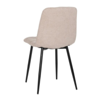 Nancy chaise matelassée beige en tissu grosse maille pieds métal