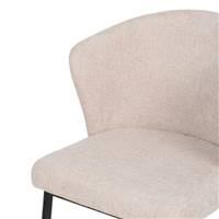 Bardo chaise dossier incurvé en tissu beige