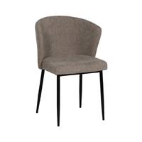 Bardo chaise dossier incurvé en tissu vieux taupe