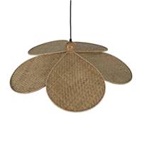 Tulipe suspension en fibre naturelle tressée 5 pétales