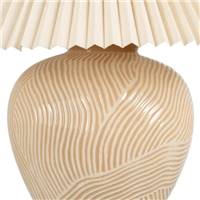 Oliag lampe de table moyenne style champignon beige et abat-jour éventail H58cm