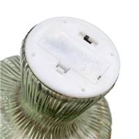 Petite lampe de table champignon vert en verre avec pile et led H15