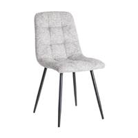 Mantis chaise matelassée marbrée en tissu gris/blanc pieds métal