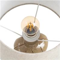 Traisen lampe de table en céramique à carreaux beige et abat-jour lin