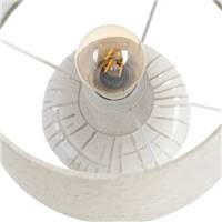 Frico lampe de table en céramique blanc petits carreaux et abat-jour lin