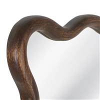 Brooke grand miroir en bois foncé de paulonia en forme de vague H180cm
