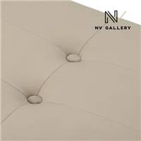 Sunny banc en velours taupe et métal doré