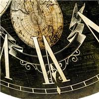 Horloge murale ronde en bois noir The World ø60