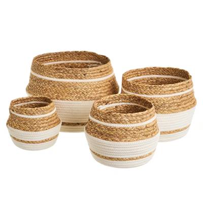 Finaco lot de 4 paniers coton fibres naturelles