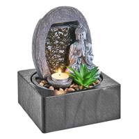 Chowa fontaine polyrésine avec lumière led et plante artificielle