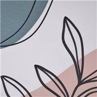 Cotton Tableau imprimé motifs feuille bleu 51x71cm