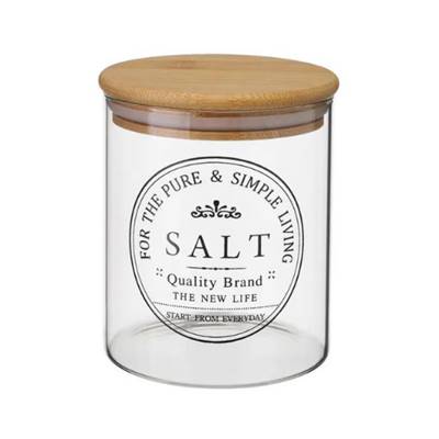 Partage bocal de cuisine marron borosilicate et bambou H13