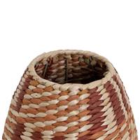 Fipiétal vase fibres naturelles de jonc métal et papier