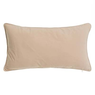 Updo coussin en fausse soie de coton beige 50x30cm