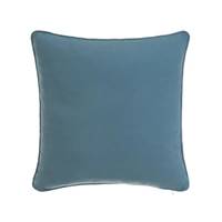 Updo coussin en fausse soie de coton bleu 45x45cm