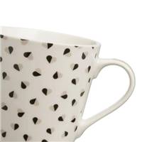 Love lot de 4 tasses/mugs en céramique beige et noir